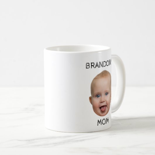 母のマグカップとベビーの頭写真 コーヒーマグカップ (正面右)