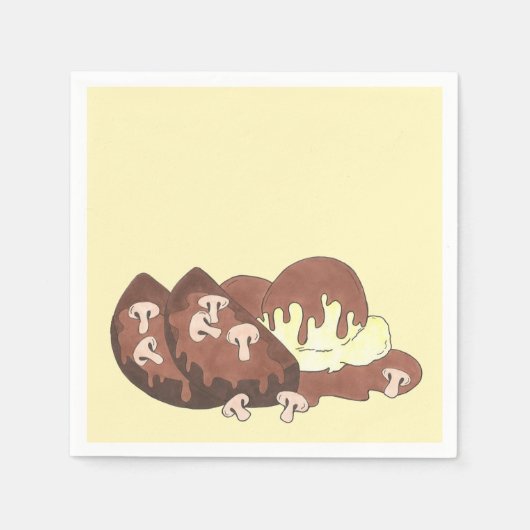 母のミートローフマッシュポテトグレービーフードグルメ スタンダードカクテルナプキン (正面)