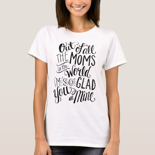 母のワードアートに対する愛らしい感謝 Tシャツ (正面)