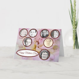 母の三世代の写真ピンクのバラの母の日 シーズンカード