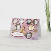 母の三世代の写真ピンクのバラの母の日 シーズンカード (正面)