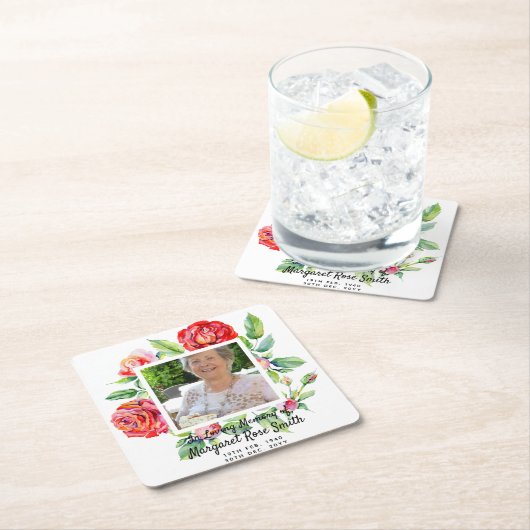 母の亡き写真遺失の記念品 スクエアペーパーコースター (インサイチュ)