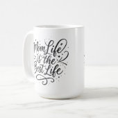 母の人生は最高の生活 – ママのためのマグHear コーヒーマグカップ (正面左)