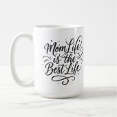 母の人生は最高の生活 – ママのためのマグHear コーヒーマグカップ (左)