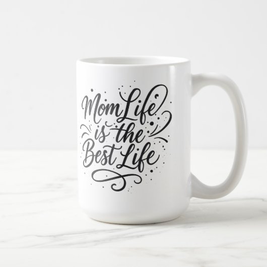 母の人生は最高の生活 – ママのためのマグHear コーヒーマグカップ (右)