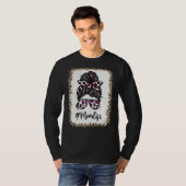 母の人生漂白momlife leopard乱雑Bun母 Tシャツ (正面フル)