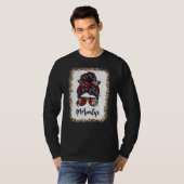 母の人生漂白momlife leopard乱雑Bun母 Tシャツ (正面フル)