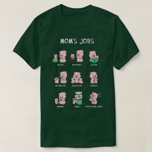 母の仕事母の日ママ豚ファーム農家ママ Tシャツ (デザイン正面)