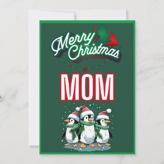 母の休日のおもしろいクリスマスカード シーズンカード (正面)