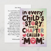 母の光"母の日のグリーティングカード サンキューカード (正面/裏面)