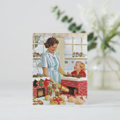 . .母の写真でクリスマスクッキーを作る ポストカード (スタンド正面)