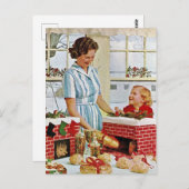 . .母の写真でクリスマスクッキーを作る ポストカード (正面/裏面)