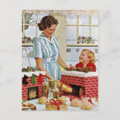 . .母の写真でクリスマスクッキーを作る ポストカード (正面)