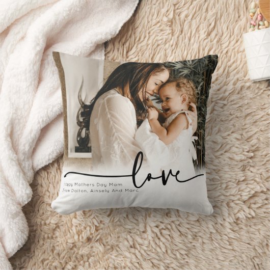 母の写真の母の日のカスタム台本 クッション (ブランケット)
