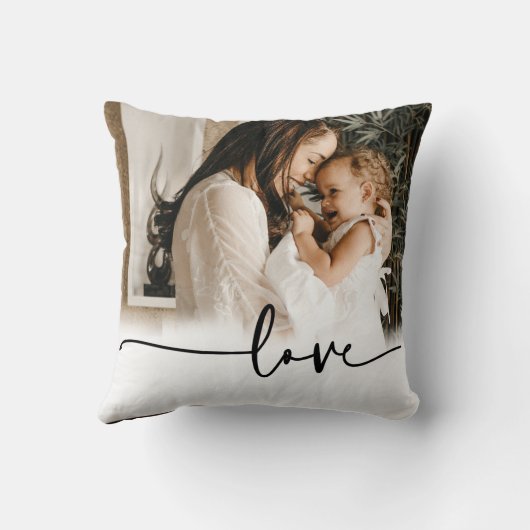 母の写真の母の日のカスタム台本 クッション (裏面)