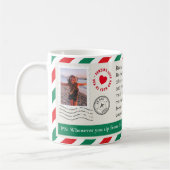 母の写真コラージュ手書き手紙のクリスマス コーヒーマグカップ (左)
