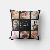 母の写真コラージュ黒の子供たち クッション (正面)