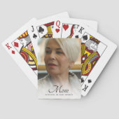 母の写真パーソナライズされた追悼の葬儀 トランプ (裏面)