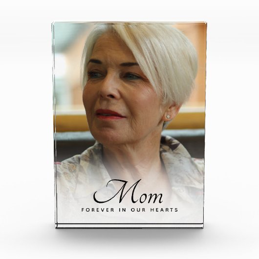 母の写真パーソナライズされた追悼の葬儀 フォトブロック (正面)