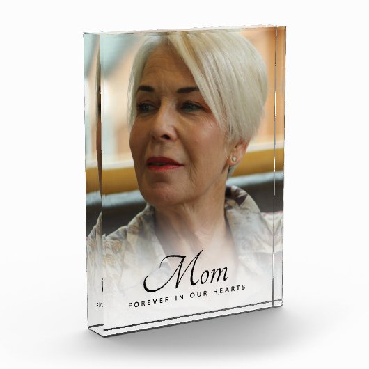 母の写真パーソナライズされた追悼の葬儀 フォトブロック (左)