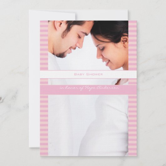 母の写真ベビーガールシャワーのお知らせ 招待状 (正面)