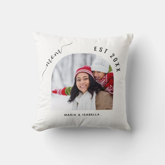 母の写真白い母の子供たち クッション (正面)