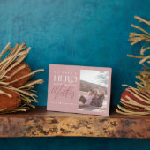 母の写真記念にヒーローを呼ぶ フォトプラーク (側面)