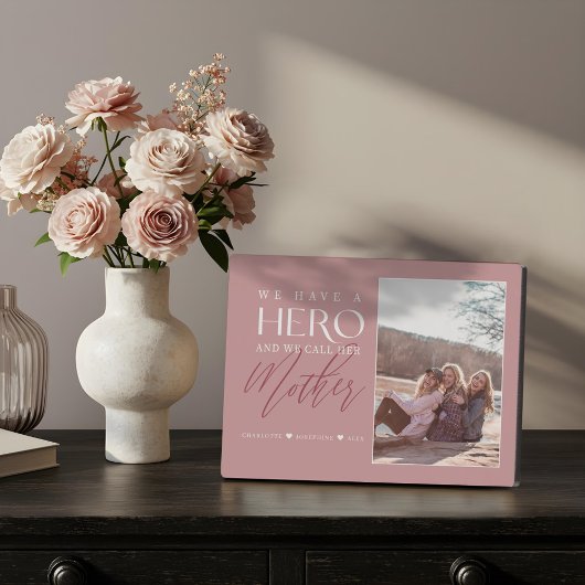 母の写真記念にヒーローを呼ぶ フォトプラーク