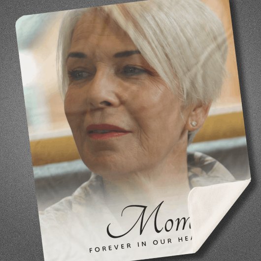 母の写真追悼記念 シェルパブランケット