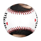 母の写真野球 野球ボール (裏面)