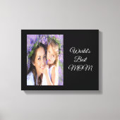 母の写真黒 キャンバスプリント (正面)