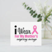 母の勇気ある姿に感動してピンクを身に着ける ポストカード (スタンド正面)
