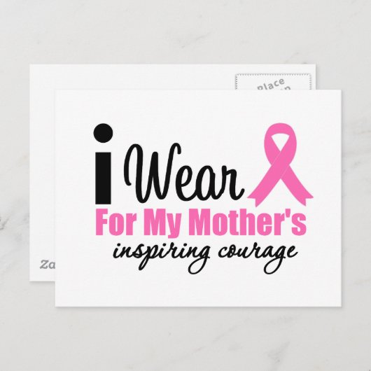 母の勇気ある姿に感動してピンクを身に着ける ポストカード (正面/裏面)