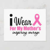 母の勇気ある姿に感動してピンクを身に着ける ポストカード (正面)