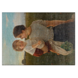 母の喜び（愛する母と娘） カッティングボード