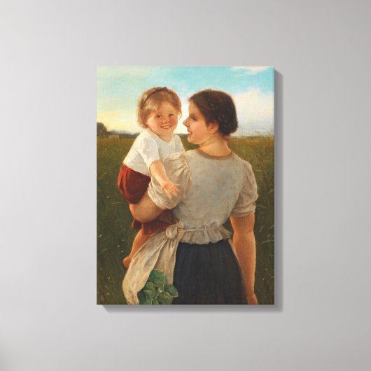 母の喜び（愛する母と娘） キャンバスプリント (正面)