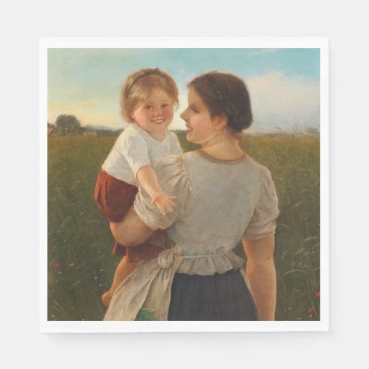 母の喜び（愛する母と娘） スタンダードランチョンナプキン (正面)