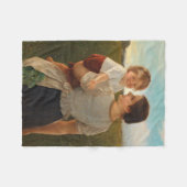 母の喜び（愛する母と娘） フリースブランケット (正面(横))