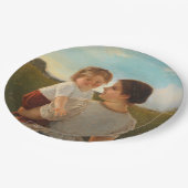 母の喜び（愛する母と娘） ペーパープレート (アングル)