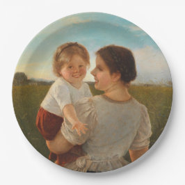 母の喜び（愛する母と娘） ペーパープレート