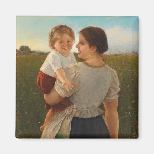 母の喜び（愛する母と娘） マグネット (正面)