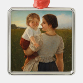 母の喜び（愛する母と娘） メタルオーナメント