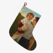 母の喜び（愛する母と娘） ラージクリスマスストッキング (正面 (吊り時))