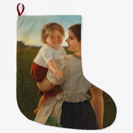 母の喜び（愛する母と娘） ラージクリスマスストッキング