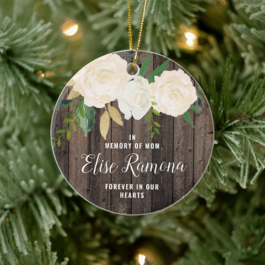 母の国の木目パーソナライズされたの思い出として セラミックオーナメント (ツリー)