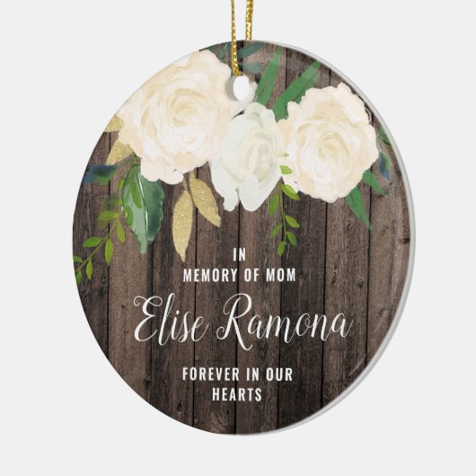 母の国の木目パーソナライズされたの思い出として セラミックオーナメント (左)