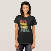 母の女おもしろい性ギフト妻ママピアノレジェンドプレ Tシャツ (正面フル)