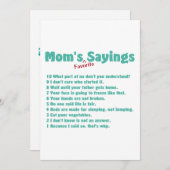 母の好きな名言を、彼女へのギフトに。 招待状 (正面/裏面)