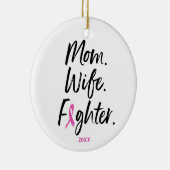 母の妻ファイター乳がん生存者カスタム セラミックオーナメント (右)