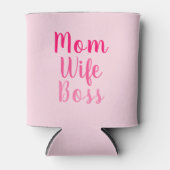 母の妻ボスグラデーションカスタムピンクのスクリプトかわいい 缶クーラー (正面)